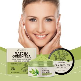 Viareline Green Tea Cleansing Mud Mask Facial Gentle Cleansing, Moisturizing And Moisturizing Facial Mask